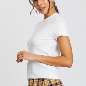 capulet NEW Jasmine Ribbed Shiny Tee White XS